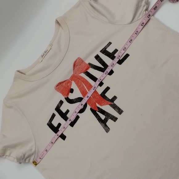 Junk Food Los Angeles "Festive AF' graphic distressed tee off white size large - Picture 8 of 12